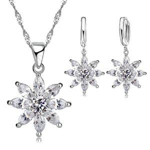 925 Sterling Silver Earrings And Necklace